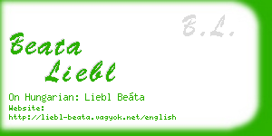 beata liebl business card